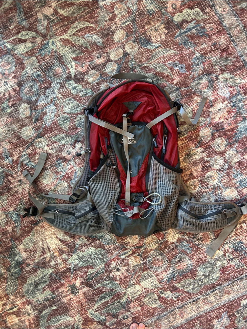 Gregory Gray and Red Men's Hiking Backpack